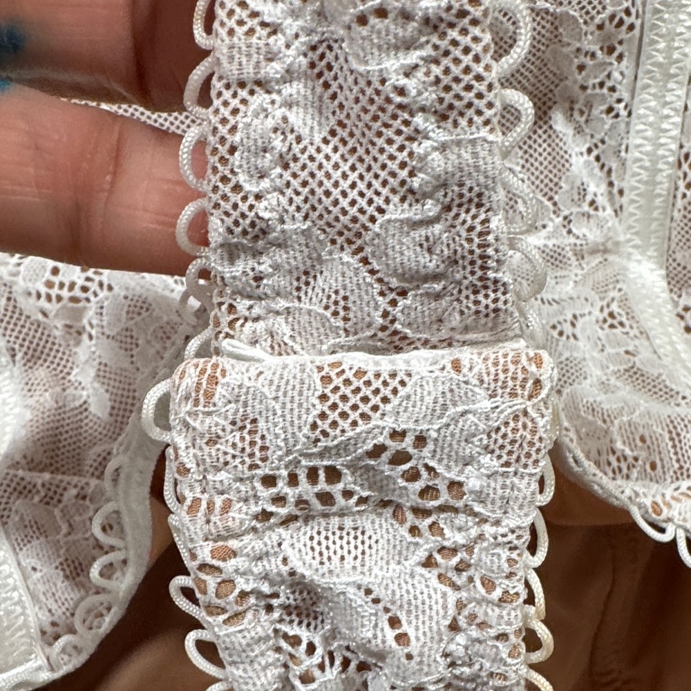 For Love And Lemons Ivory Lace-Up Bodysuit - Picture 12 of 13